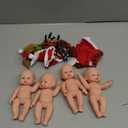 Halloscume 7 Inch Mini Baby Mini Reborn Doll Vinyl Full Body Lifelike Dolls Baby with Weighted Cloth Reborn Gift Set for Kids, Gifts for Christmas Kids(4 Pcs,Christmas)