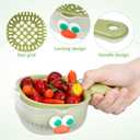 ABOOFAN 3Pcs Fruit Washing Bowl with Strainer, Dual-Layer Small Kitchen Colander with Handle, Vegetable Washing Draining Basket for Mini Berry Tomato Grape Washer