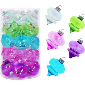 MOONET 25Pcs 2.64in Christmas Decoration Balls Shatterproof Colored Transparent Ball for Festival Wedding Home Party Decors Xmas Tree Hanging (Style-3)