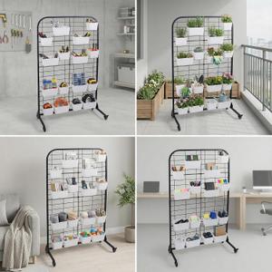 MBQQ Grid Wall Panel, Heavy Duty Floor standing Display with Detachable Design, Movable Commercial Retail Fixture