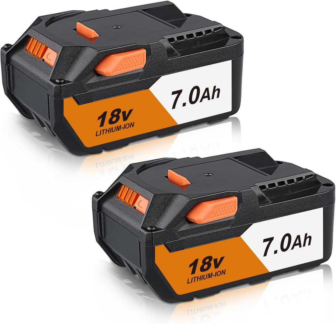 VANTTECH 7.0Ah R840087 18V Compatible with Ridgid 18 Volt Battery R840087 R840086 R840084 R840083 AC840086 AC840085 Replacement for Ridgid 18V Cordless Power Tool Lithium-ion Battery 2 Pack