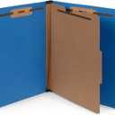 10 Dark Blue Classification Folders - 1 Divider - 2 Inch Tyvek Expansions - Durable 2 Prongs Designed to Organize Standard Medical Files, Office Reports - Letter Size, Dark Blue, 10 Pack