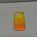 Heaofei Aesthetic Case for iPhone 17 Pro Max Case for Women Girls [Compatible with Magsafe] Cute Girly Trendy Glitter Sparkly Rainbow Magnetic Protective Phone Cover, Matte Iridescent Yellow & Orange