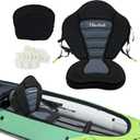 Deluxe Padded Kayak Seats 2 Pack - Premium Shockproof Seats with Back Support for Kayaking, Canoeing, Fishing, Paddle Boarding - Comfort, Versatility and Extra Storage (1 Pcs, Blue + Grey)