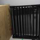 Mumeasy 126" Extra Wide Baby Gate for Doorways, Stairs & Fireplace, Auto Close Safety Dog & Pet Gate with Walk Thru Door, Childproof Fence for Hallway Kitchen House Indoor Outdoor,5 Metal Panels,Black