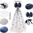 Christmas Giant Bow Decoration, Big Bows for Backdrop 59x20 Inch,Bow Themed Room Decor,Large Velvet Decorative Bows for Wedding Engagement Bachelorette Baby Shower Bridal Xmas (Dark Blue, 20x59INCH)