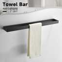Black Towel Bar Set, 5-Pieces Bathroom Hardware Set,23.6 Inch Towel Rack Set Stainless Steel Towel Holder Set Wall-Mounted Bathroom Accessories