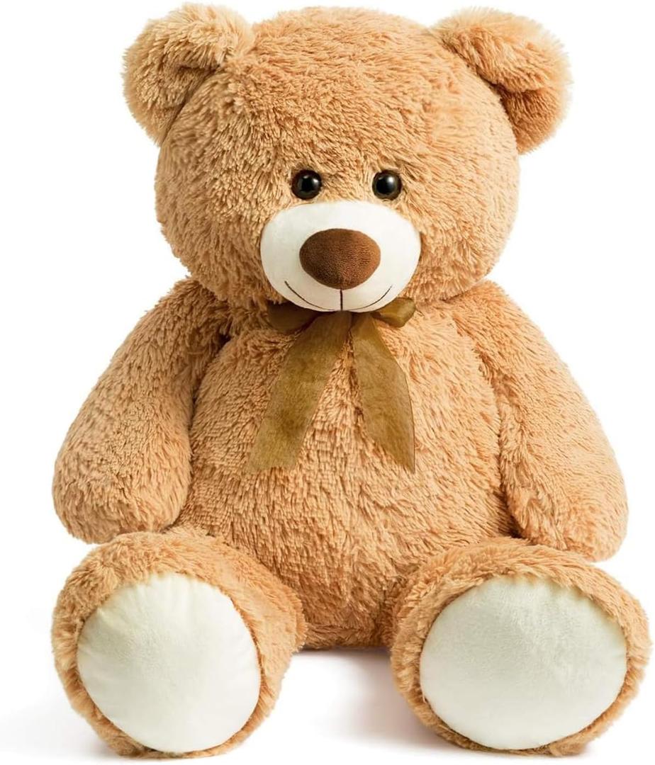 HollyHOME Big Teddy Bear Large Teddy Bear Stuffed Animal Birthday Valentines Day Plush for Kids and Girlfriend 36 inch Tan