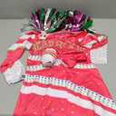 HANERREAL Girls Cheerleader Costume Outfit Halloween Cheer Uniform Dress Up with Accessories (Rose Red, Small(5-6 T))