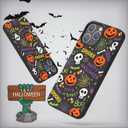 2 x Case for iPhone 13 Pro Max with Halloween Ghost Pumpkin Designed for iPhone 13 Pro Max Case,Black Matte Soft Slim Fit TPU Anti-Scratch Shockproof Protective Phone Cover 6.7 inch (pumpkin spider web)