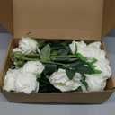 JUSTOYOU 30PCS Artificial Roses Silk Flowers in Bulk, Realistic White Fake Roses for Wedding Decorations, Home Decor, Centerpieces, Indoor Floral Arrangements