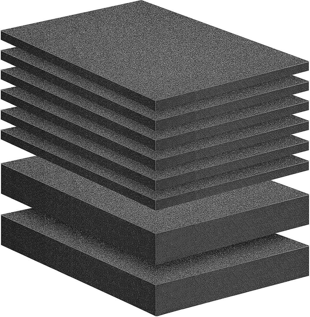 DECOHS 8 Pcs Polyurethane Foam Sheets- 2 Sizes Cuttable Foam Inserts for Cases- Packing Foam Pads for Toolbox Camera Storage and Crafts