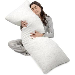 Body Pillow for Adults, Memory Foam Long Pillow for Bed Sleeping, Big Large Firm Full Body Pillow for Side Sleeper, 20x54 Inch, White