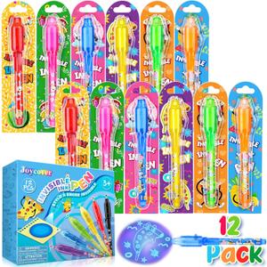 Joycover Invisible Ink Pen with UV Light for Kids, Party Favors for Kids 4-6 8-12, 12PCS Spy Pen Classroom Prizes School Supplies, Birthday Christmas Gift Toys Goody Bag Stuffers for Boys Girls