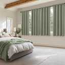 MIULEE Blackout Curtains 4 Panels Sets Sage Green 63 Inch Length, Top and Bottom Rod Pocket Room Darkening Curtains for Bedroom Windows, 4 Pack Solid Thermal Insulated Light Blocking Curtain Drapes