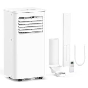 ZAFRO 8,000 BTU Portable Air Conditioners Cools up to 350 Sq.ft, Portable AC Built-in Cool, Dehumidifier, Fan Modes, Room Air Conditioner with Remote Control/Installation Kits, White