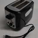 Toastmaster 2-Slice Toaster - Black with Stainless Steel - Kitchen Essential for Sandwich Bread & Breakfast Toast - Toaster with Wide Slots, High Rise Toast Lift & Cool-Touch Exterior