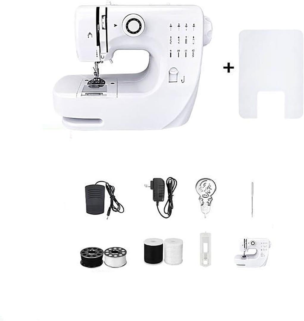 Electric Handheld Sewing Machine for Home Use - Manual Sewing with Edge Locking Function, Ideal for Clothes and Accessories (White)
