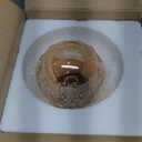 Daunton Semi Flush Mount Ceiling Light, Gold Vintage Kitchen Ceiling Lighting Fixture, Amber Globe Glass Close to Ceiling Light, Modern Hallway Lighting for Bathroom Bedroom Corridor Entryway