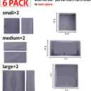 homyfort Dresser Drawer Organizer, Foldable Cloth Storage Box Closet Cube Basket Bins Containers Divider with Drawers for Underwear, Bras, Socks, Ties, Scarves, Set of 6, Grey