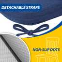 AAAAAcessories D-Shaped Chair Cushions, 2" Thick Dining Chair Pads with Ties and Removable, Machine-Washable Cover, 17" x 16", Set of 2, Blue