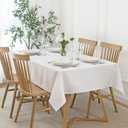 maxmill Jacquard Tablecloth Stain Resistant Waterproof Wrinkle Resistant Spillproof Washable Soft Slubby Texture Table Cloth for Dining Room, Indoor and Outdoor Use, Rectangle 60 x 140 Inch, White