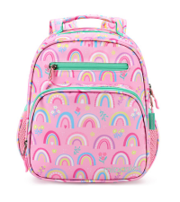mibasies Kids Backpack for Girls: Girls Backpack 5-8 - Kindergarten Elementary School Bookbag for Girl - Rainbow Pink Bag
