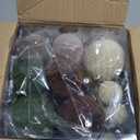 36 Pcs Velvet Christmas Ornaments Balls, Shatterproof Flocked Christmas Tree Decorations with String Xmas Hanging Decor for Festival Home Green, Brown, Cream, Khaki(3.15, 2.36,1.57 Inch)