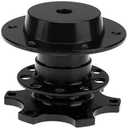 BestTeam Universal Steering Wheel Snap Off Quick Release Hub Adapter Boss Kit With 6-hole Steering Wheel Hub (Black)