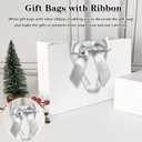 SKEFOLI Gift Bags White Gift Bags with Ribbon Handles, Set of 8, 30x20x10 cm, Ideal for Birthday gift bag, Anniversaries wedding gifts