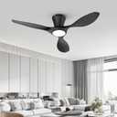 TALOYA 42 Inch Black Ceiling Fans with Lights Led Remote Control Flush Mount Low Profile for Bedroom Farmhouse Patio Outdoor Living Room Kitchen Dining Room,DC Motor,Reversible