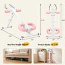 NEWBULIG Ab Machine, Adjustable Ab Trainer for Home Gym, Foldable Abdominal Workout Equipment with LCD Display, Knee Protection, Core Exercise Machine, Pink/White
