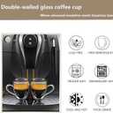 DINGPAl 15 oz Double Walled Glass Coffee Mugs, Set of 4 Large Double Wall Layer Coffee Mug Insulated Borosilicate Glass Cups with Handle and Spoon for Latte, Cappuccino, Espresso, Americano