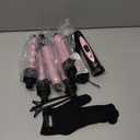 5 in 1 Curling Wand Set: Ohuhu Curling Iron Wand 5Pcs 0.35 to 1.25 Inch Interchangeable Ceramic Barrel Heat Protective Glove 2 Clips Dual Voltage Hair Curler for Women Pink
