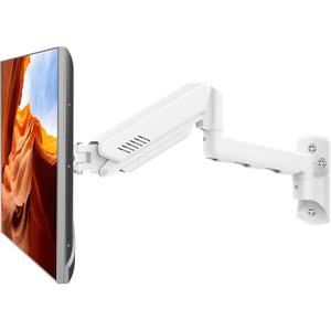 Monitor Wall Mount Fits 17-32 Inch Flat/Curved Computer Screens, Single Wall Arm Holds up to 19.8lbs, Height Adjustable Gas Spring Wall Stand Tilt, VESA Mount 75/100, White