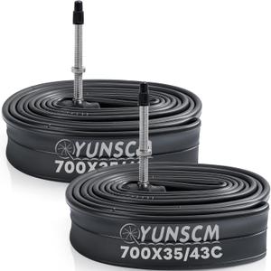 700x35C/38C/40C/42C/43C Bike Tubes FV60mm Presta Valve 35/43-622 Inner Tube 700C Bicycle Tubes Compatible with 700 x 35C 700x38C 700 x 40C 700x42C 700x43C Bike Tire Tubes-2-PCS (G-191)
