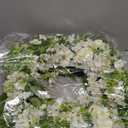 20" Spring Wreath Summer Wreath with White Cherry Blossoms Hydrangea Flowers and Wild Flowers Mixed Green Eucalyptus Fern Leaves for Front Door Home Outdoor Decoration