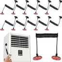 Blulu 10 Pcs Remote Control Holders Tethers with Spring Ropes Retractable Remote Control Leash Coiled Security Cable for TV DVD Game Console Tablets, Wall-Mount with Adhesive, Anti-Loss, 1.5m/ 4.9ft