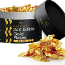 BeePoint 24K Edible Gold Foil Flakes - 30mg for Cake Decorating