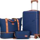 Cosbarn Carry On Luggage Set 22x14x9 Airline Approved, 3 Piece 20 Inch Lightweight ABS Hardside Suitcases with Wheels and TSA Lock, Durable Waterproof Travel Suitcase for Men Women