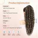 LONAI Ponytail Extension,26 Inch Curly Claw Clip Ponytail Hair Extension,100 Pure Protein Silk Claw Clip in Pony Tail Hair Natural Soft Hairpiece for Women(Brown with Deep Blonde Highlights)