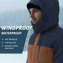 CAMEL CROWN Men's Winter Ski Jacket Mountain Snow Coats Waterproof Detachable Hood Windproof Fleece Rain Jackets (XXXL)