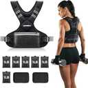 Adjustable Weighted Vest PACEARTH Ironsand Weight Vest with Six 1-Pound Adjustable Weights, 4-10 lbs Total, Big Zipper Pouch, Home Workout Weight Vest for Men and Women in Cardio and Strength Training