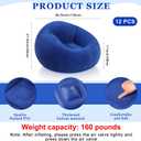 Realspring 6 9 12 Pcs Inflatable Bean Bag Chairs for Adults with Electric Air Pump, Blow up Couch Folding Portable Inflatable Couch Lazy Sofa for Outdoor Movie Night Camping(Dark Blue,12 Pcs)