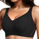 Women's Seamless Wireless Bras No Underwire Push Up Bra Stylish Hollow Out Bralette Full Coverage T Shirt Bra, Size L