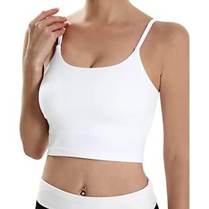 ECOPARTY Sports Bras for Women Quick-Dry Padded Wirefree Workout Crop Cute Tank Tops Camisole Yoga Fitness Running Gym, S