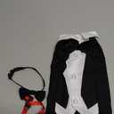 DENTRUN Tuxedo Suit with Two Bow Tie, Stylish Cat Shirt Formal Outfit, Hairless Cat Fashion Apparel Fancy Clothes, Kitten Formal Attire Wedding Onesie Costume, S