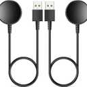 2-Pack for Samsung Watch Charger Compatible with Galaxy 7/6/6 Classic/5/5 Pro/4/4 Classic/3/Active Ultra/FE Galaxy-Watch Cable USB Magnetic Charging-3.3ft/1m