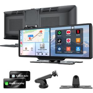 9.26'' Carplay Screen for Car with Netflix/TikTok, 3-in-1 Wireless Apple CarPlay, Android Auto & Android System Car Play Touchscreen, Built-in Apps, Split-Screen, WiFi/Hotspot Connectivity, GPS, Siri 9.26'' Carplay Screen for Car with Netflix/TikTok, 3-in-1 Wireless Apple CarPlay, Android Auto & Android System Car Play Touchscreen, Built-in Apps, Split-Screen, WiFi/Hotspot Connectivity, GPS, Siri