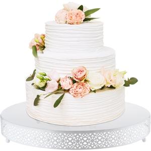 Wenqik Cake Stand 18 Inch Round Metal Cupcake Dessert Wedding Cake Stand Cookies Display Holder Fruit Serving Tray for Table Wedding Birthday Anniversary Party(White)